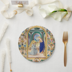 Assiettes En Carton Feuille d'un livre d'heures