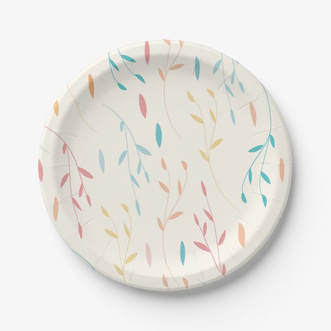 Assiettes En Carton feuilles d'arbre (Devant)
