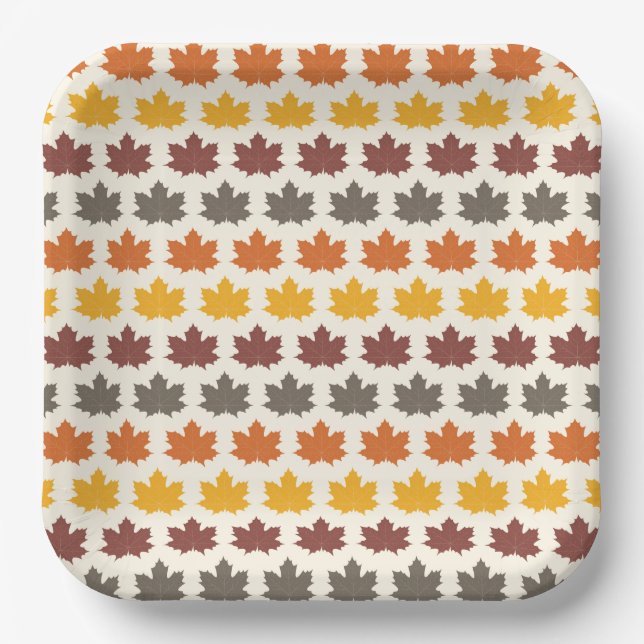 Assiettes En Carton Feuilles d'automne (Recto)