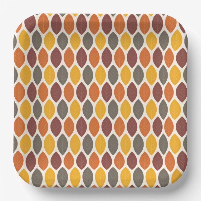 Assiettes En Carton Feuilles d'automne (Recto)