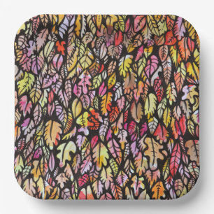 Assiettes En Carton Feuilles d'automne