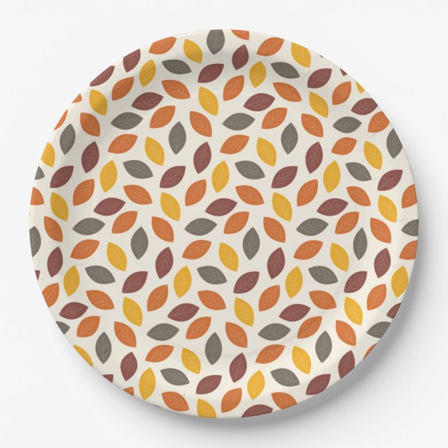 Assiettes En Carton Feuilles d'automne (Devant)