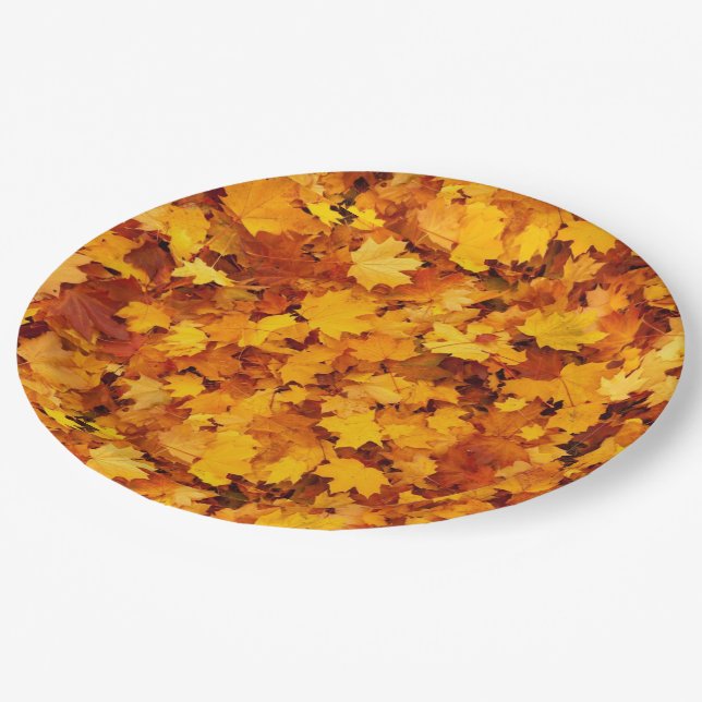 Assiettes En Carton Feuilles d'automne (Angle)