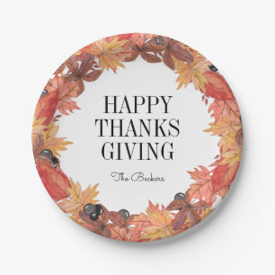 Assiettes En Carton Feuilles d'automne Bon thanksgiving Plaque de papi