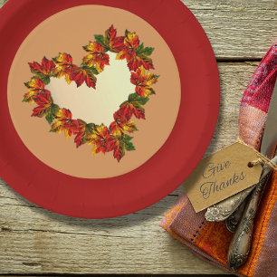 Assiettes En Carton Feuilles d'automne de plaque de papier de 9" Conce