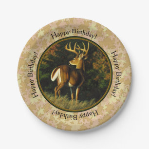 Assiettes En Carton Feuilles d'automne Whitetail Buck