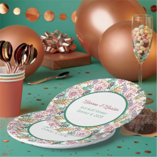 Assiettes En Carton Feuilles multicolores Jack et Jill Shower