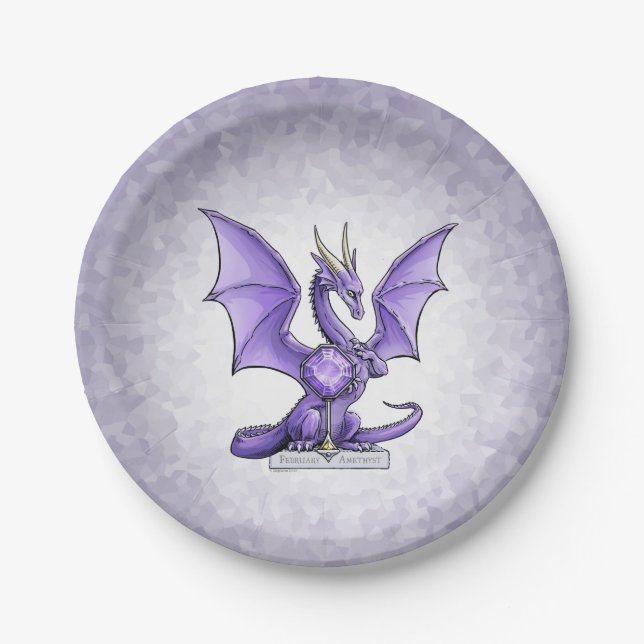Assiettes En Carton Février Birthstone Dragon - Amethyst (Devant)