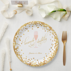 Assiettes En Carton Fiançailles Brunch & Bubbly Bachelorette Douche
