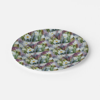 ASSIETTES EN CARTON FIELD OF WHITE DAISY FLOWERS PAPER PLATE