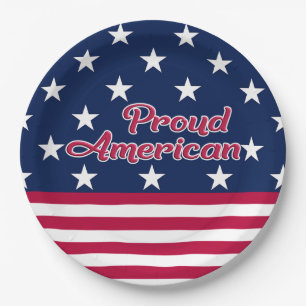 Assiettes En Carton Fière étoile patriotique américaine & rayures usa