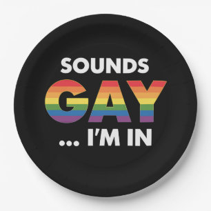Assiettes En Carton Fièrement arc-en-ciel LGBTQ Fier de l'être