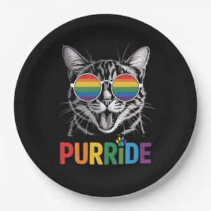 Assiettes En Carton Fierté de chat gay lesbienne arc-en-ciel LGBTQ all