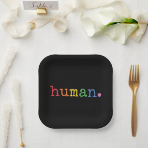 Assiettes En Carton Fierté Humaine LGBT Arc-en-ciel Égalité LGBTQ
