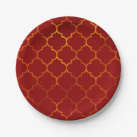 Fiery Red Gold Royal Indien Arabe Thème Marocain