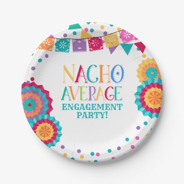 Assiettes En Carton Fiesta Engagement Party Plaque Nacho Moyenne (Devant)
