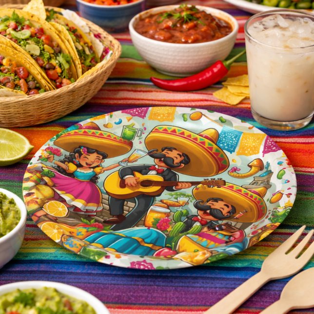 Assiettes En Carton Fiesta mexicaine (Créateur téléchargé)