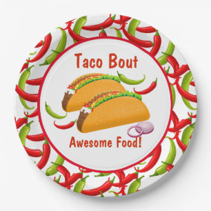 Assiettes En Carton Fiesta mexicaine Nourriture Taco Bout Awesome Nour
