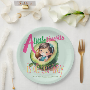 Assiettes En Carton Fiesta Sinorita Baby Girl Douche Partyware Avocado