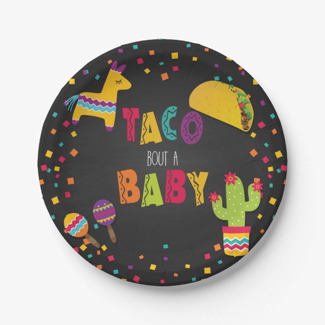 Assiettes En Carton Fiesta Taco Bout a Baby Paper Plate - Baby shower (Devant)