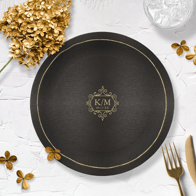 Assiettes En Carton Filigree Gold Mariage V2 ID871 (Créateur téléchargé)