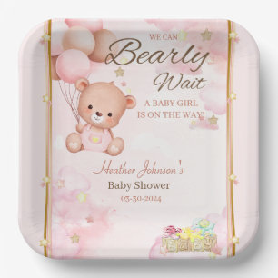 Assiettes En Carton Fille Baby shower ours