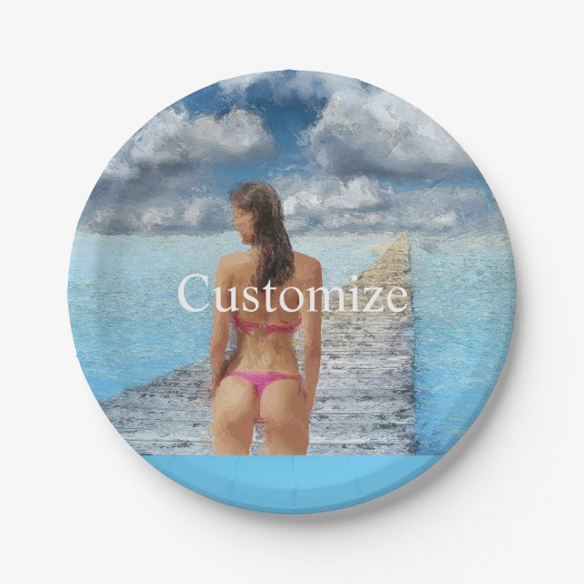 Assiettes En Carton Fille Bikini Thunder_Cove (Devant)