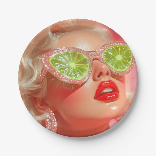 Assiettes En Carton Fille brillante (Devant)