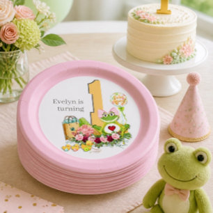 Assiettes En Carton Fille Capricieuse Grenouille   Anniversaire Person