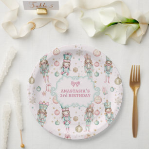 Assiettes En Carton Fille Casse-Noisette Rose Anniversaire 