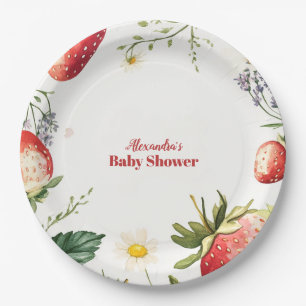 Assiettes En Carton Fille de douche de bébé fraise douce aux baies