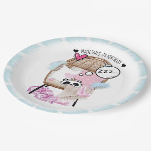 Assiettes En Carton Fille de fête de bois personnalisée Anniversaire