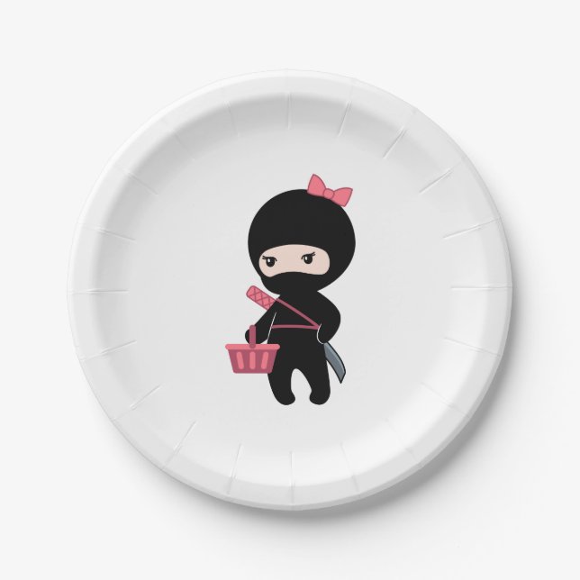 Assiettes En Carton Fille de Ninja d'achats (Devant)