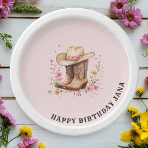 Assiettes En Carton Fille Fleur sauvage Bash Anniversaire   Occident r