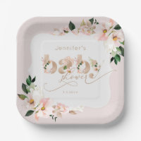 Fille florale rose pâle baby shower forme support