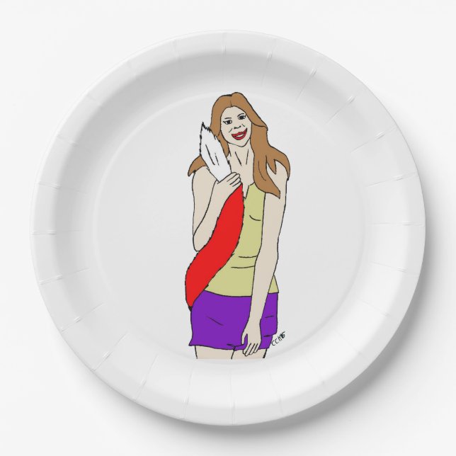 Assiettes En Carton fille foy (Devant)