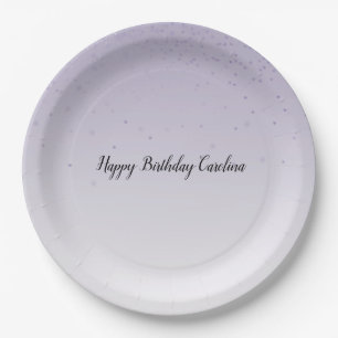 Assiettes En Carton Fille Lilac Violet Confetti Glam Ombre