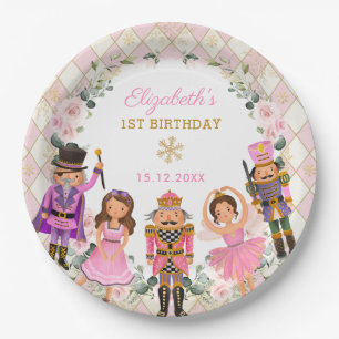 Assiettes En Carton Fille Noisette Blush Fête Anniversaire Bébé Fil
