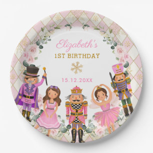 Assiettes En Carton Fille Noisette Blush Fête Anniversaire Bébé Fille