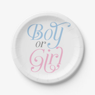 Assiettes En Carton Fille ou garçon, rose ou bleu, Fête de la Révé