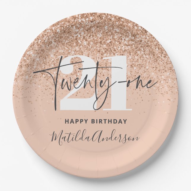 Assiettes En Carton Fille parties scintillant scintille moderne fête d (Devant)