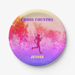Assiettes En Carton Filles Cross Country Runbow Rainbow