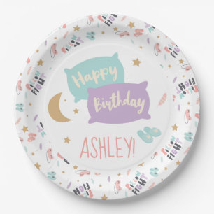 Assiettes En Carton Filles de la fête du pyjama à tout âge Bonne fête 