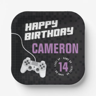 Assiettes En Carton Filles Jeux vidéo Allumés Fête d'anniversaire Viol