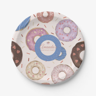 Assiettes En Carton Filles Sweet Donut Pastel Anniversaire