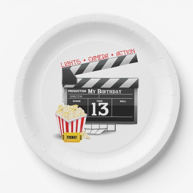 Assiettes En Carton Film Thème 13ème anniversaire (Devant)