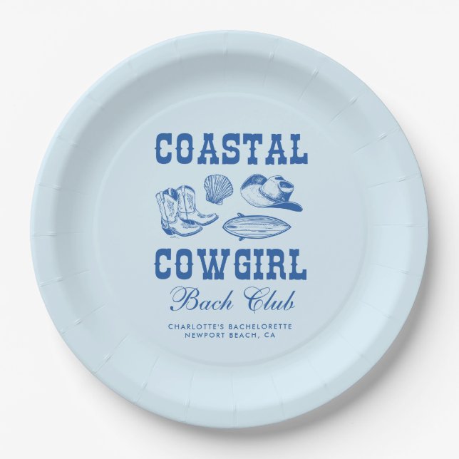 Assiettes En Carton Fin de semaine de bachelorette Coastal Cowgirl (Devant)