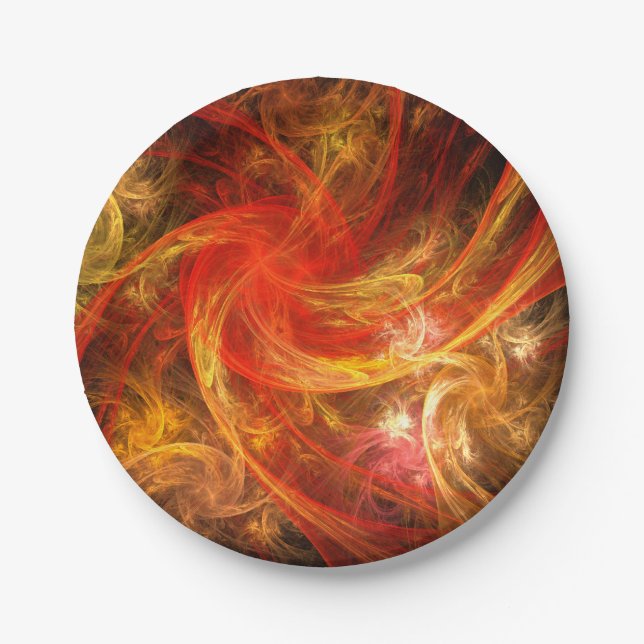 Assiettes En Carton Firestorm Art Abstrait (Devant)