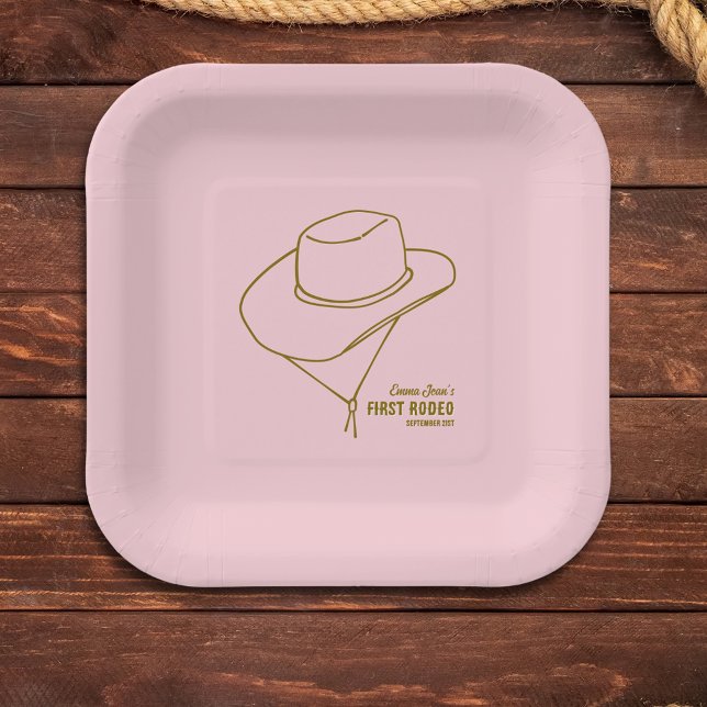 Assiettes En Carton First Rodeo Western Pink Cowgirl 1st Birthday (First Rodeo Western Pink Cowgirl 1st Birthday Paper Plates
)