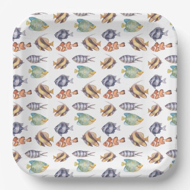 Assiettes En Carton Fish Fishing Paper Plates (Recto)
